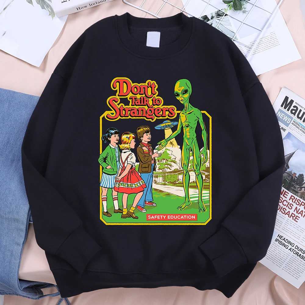 Dont Talk To Strangers Men Women Hoody Warm Fleece Hoodies Hip Hop Autumn Sweatshirt Fashion Fleece Loose Sportswear Couple W250207