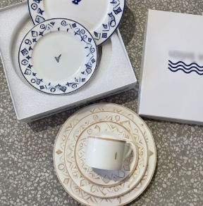 Simple style bone china tableware set, household vegetable plate, flat plate, premium gift box, gift-giving luxury set, afternoon tea set