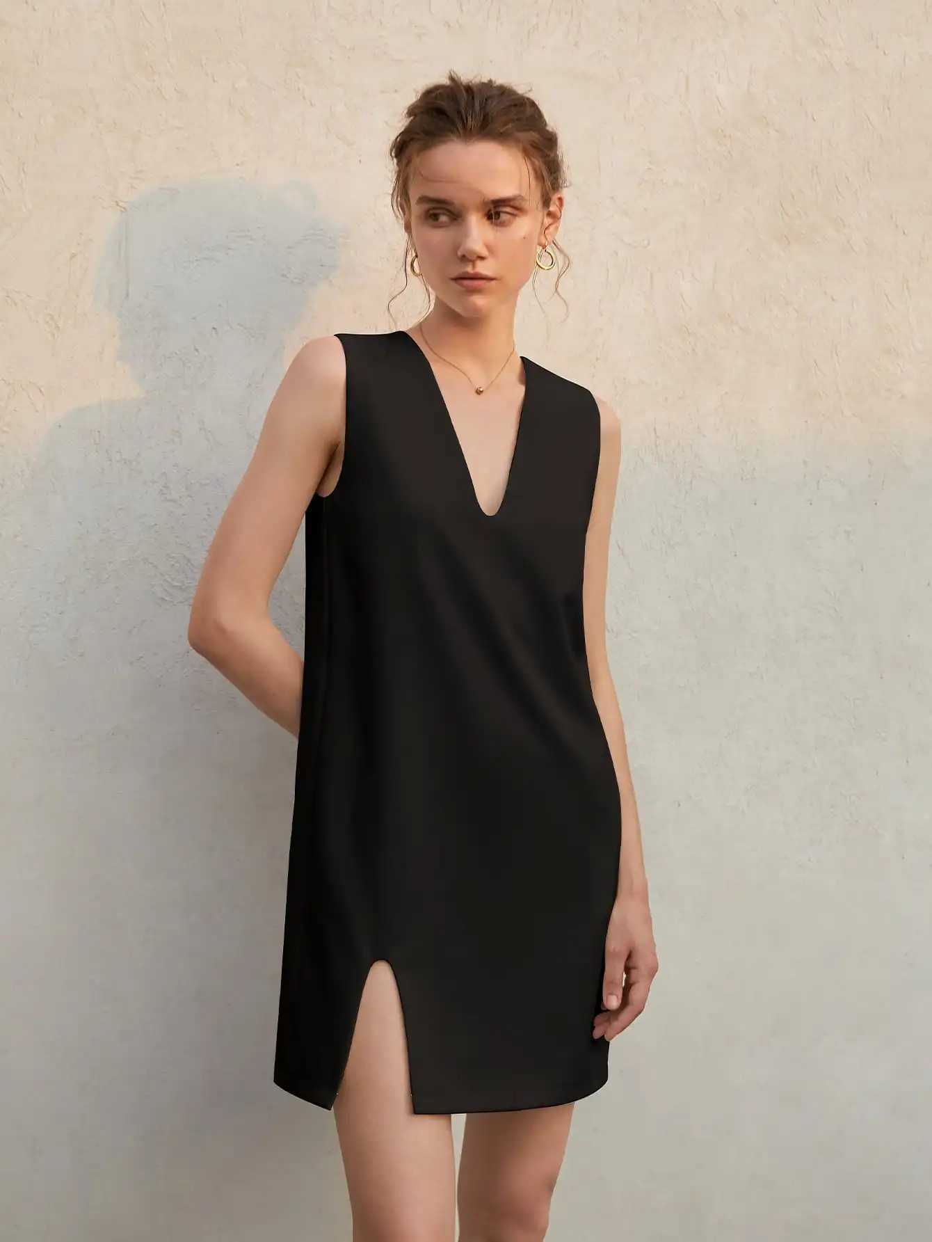 Summer French sveless shift dress Womens Haute Couture loose slimming mini sundressXJ2500207