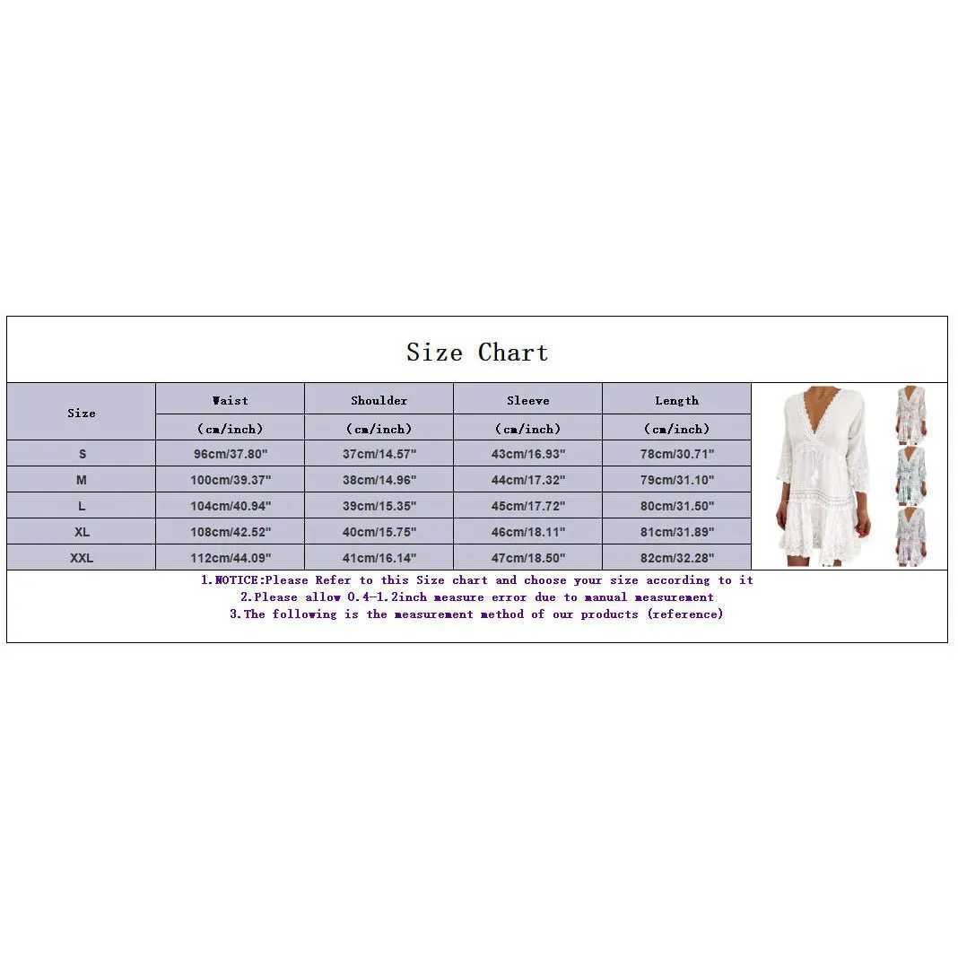 Dresses For Formal Occasions Womens Fashion V Neck Lace Jacquard Seven Quarter Sve Bohemian Floral Dress Sexy Beach SundressXJ2500207