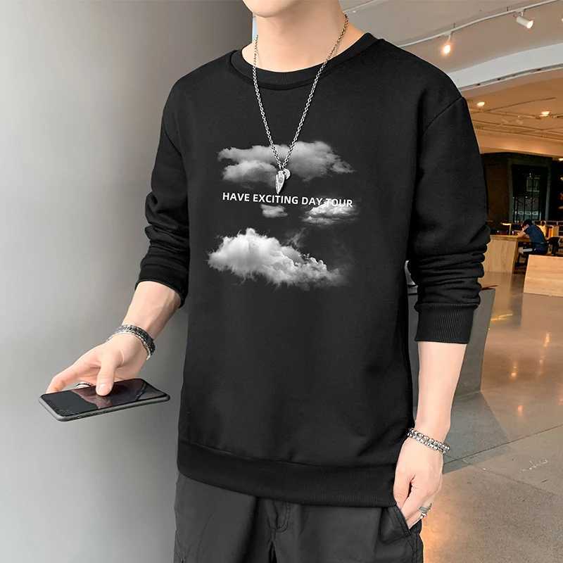 New Autumn and Spring Long sleeved T-shirt for Men Sweater Underlay Shirt for Men Round Neck Pullover Sweater for Men W250207