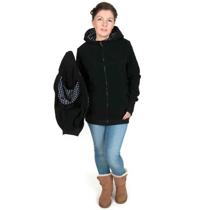 Mother Kangaroo Hoodies Maternity Jacket Thick Coat Pregnant Women Sweater Parenting Child Winter Autumn Spring 2024 Clothes W250207