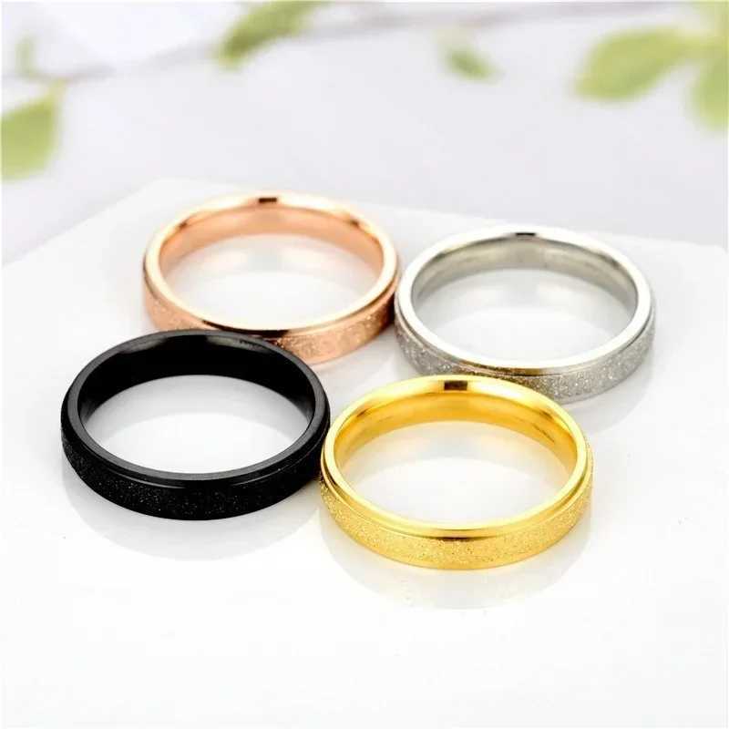 Gold Silver Color Wedding Bands Ring for Women Men Jewelry Stainless Steel Engagement Ring Couple Anniversary Gift Rings W250207