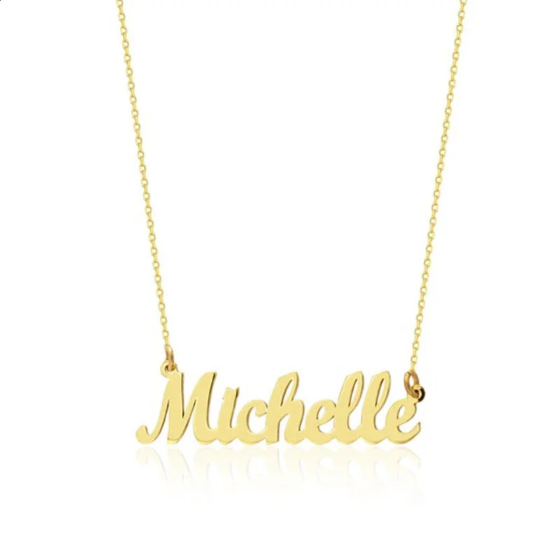 Custom Name Necklace for Women 18k Gold Plated Stainless Steel Jewelry Personalized Nameplate Pendant Chain Choker Birthday Gift 250206