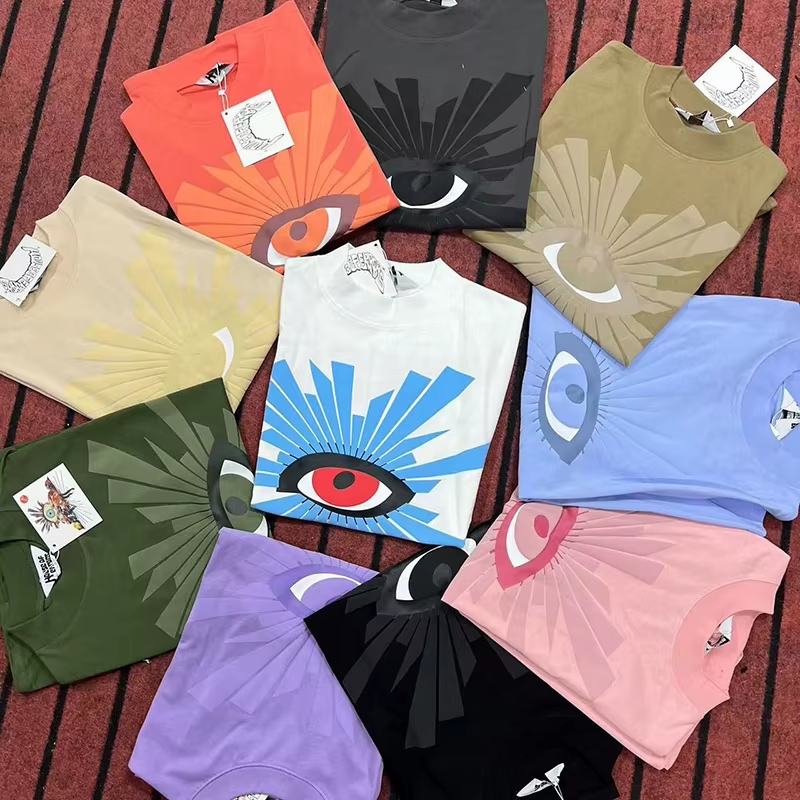 Best Quality 280GSM Cotton Short Sleeve Tee Men Women Foam Puff Print T Shirt Multiple Loose T-Shirt