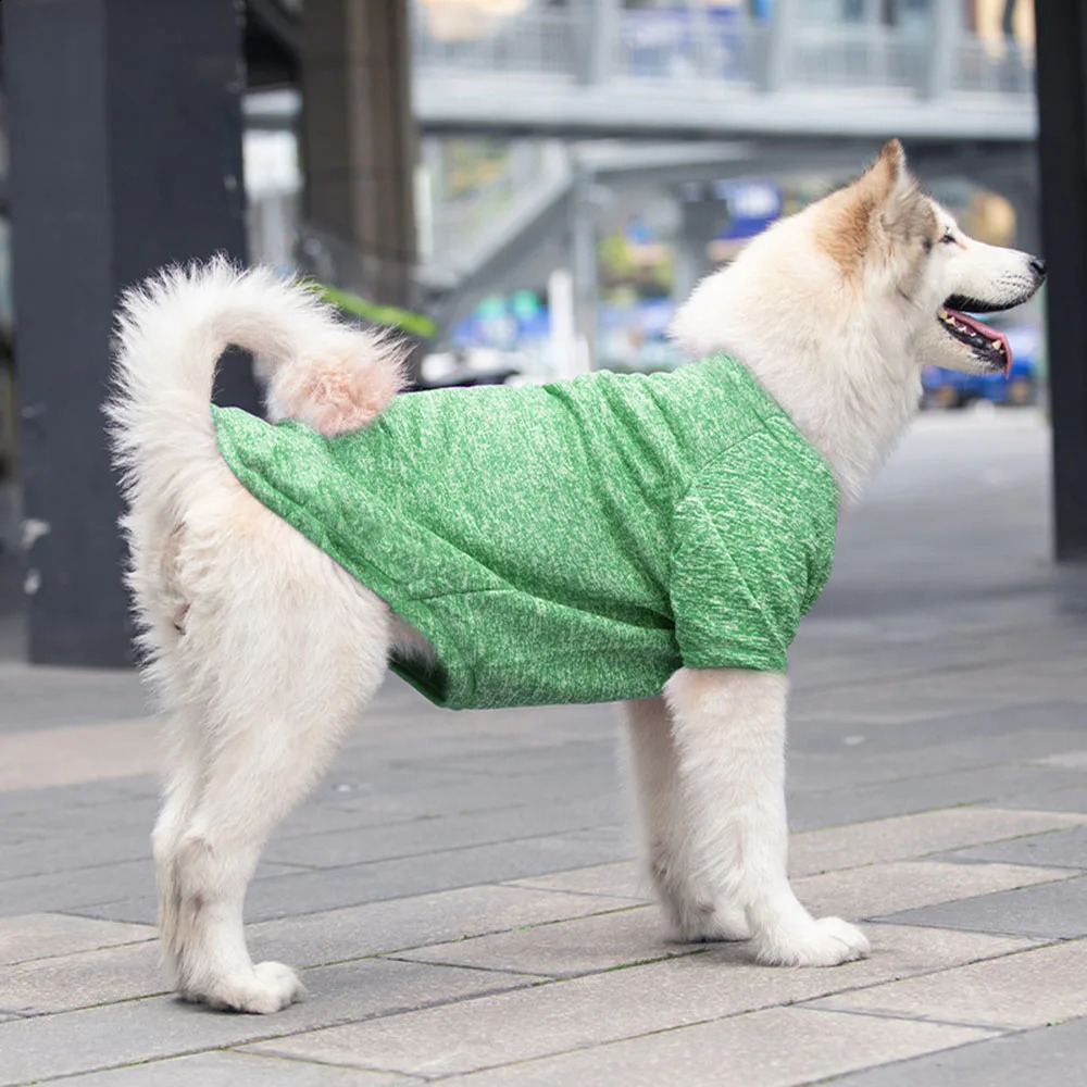 3XL-9XL Winter Warm Large Dog Clothes For Big Dogs Sweater Hoody Pet Wool Sweatshirt Coat For Labrador Samoyed Retriever Alaskan 250206