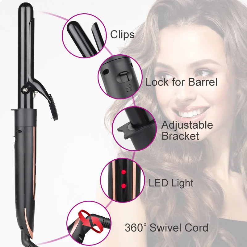 Hair Curler 5-In-1 Multifunctional Curling Iron Rose Gold Ceramic Triple Barrel Hair Styler Professional Hair Curlers Tools 250206