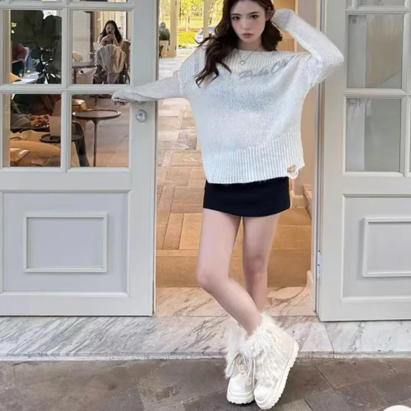 Winter Warm Platform Boots High Quality Women Slip-on Round Toe Snow Boots Casual Mid-Calf Boots Comfortable shoes for women 250122