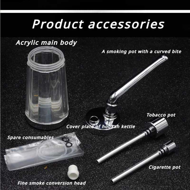 2024 New Bottle Water Pipe Portable Mini Hookah Shisha Tobacco Smoking Pipes Gift of Health Metal Tube Filter Y250207