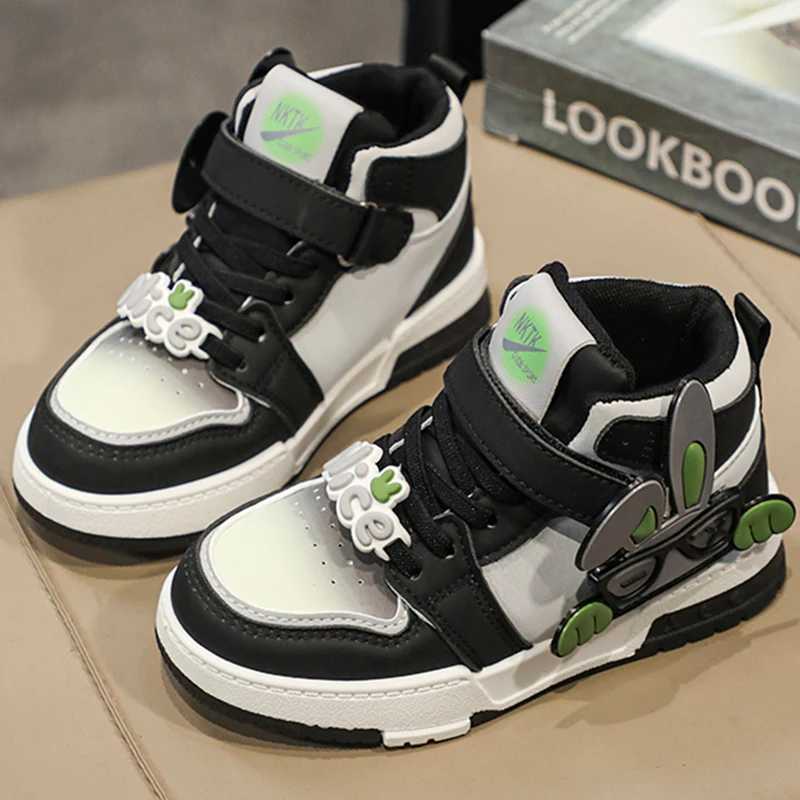 Hot Sales Childrens Casual Shoes Fashion High Top Anti Slip Board Shoes Outdoor Lightweight Breathable New Flat Shoes for Kids W250207