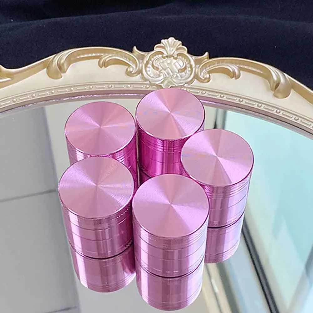 1PCS Pink Grinder Aluminum Alloy 40mm/50mm High Quality Crusher Mill Girly Birthday Gift Tobacco Herb Smoking AccessoriesXJ250207