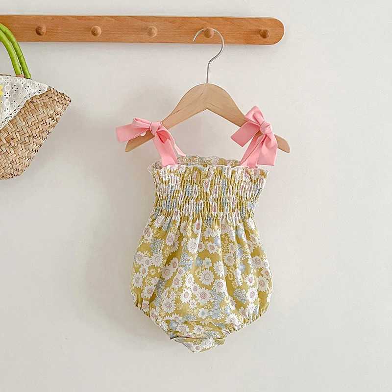 Summer Baby Girls Clothes Girls Sling Dress Flower Print Sleeveless Baby Romper Princess Dress Family Matching Sister Outfit W250207