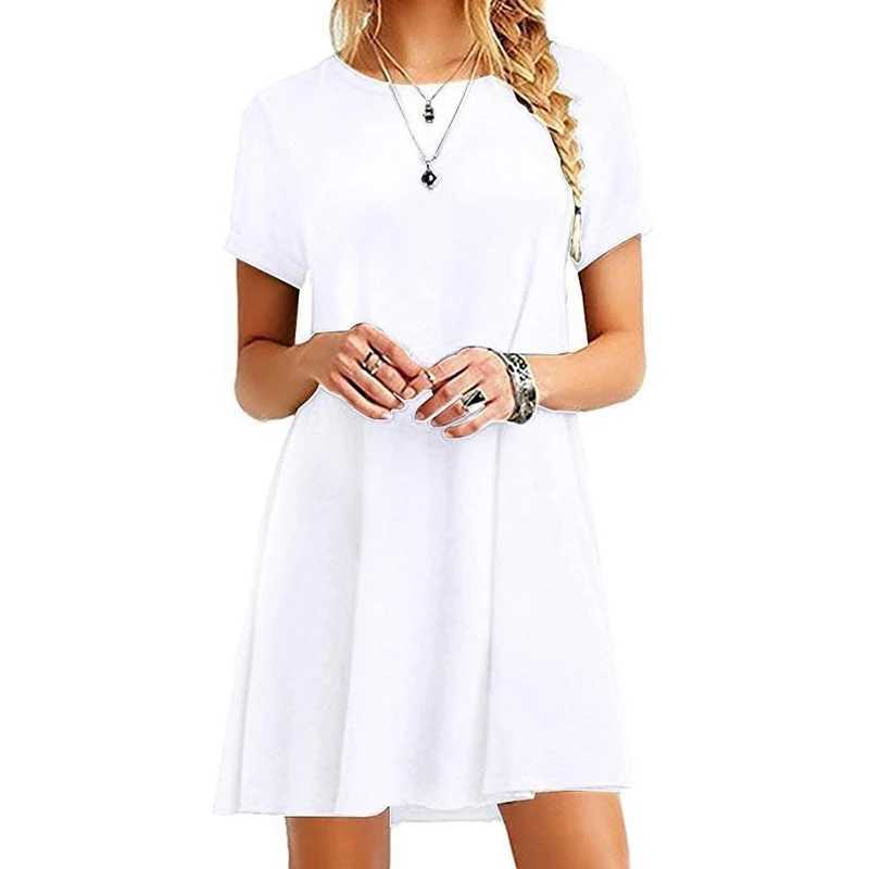 Women Casual Short Sve T Shirt Dress Vintage O Neck Print Loose Mini Dress Ele Simple Mini Dress Streetwear SundressXJ2500207