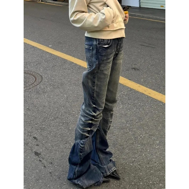 Gothic punk trend irregular n straight highquality jeans for women American style 2025 Spring Festival versatile pants 250121