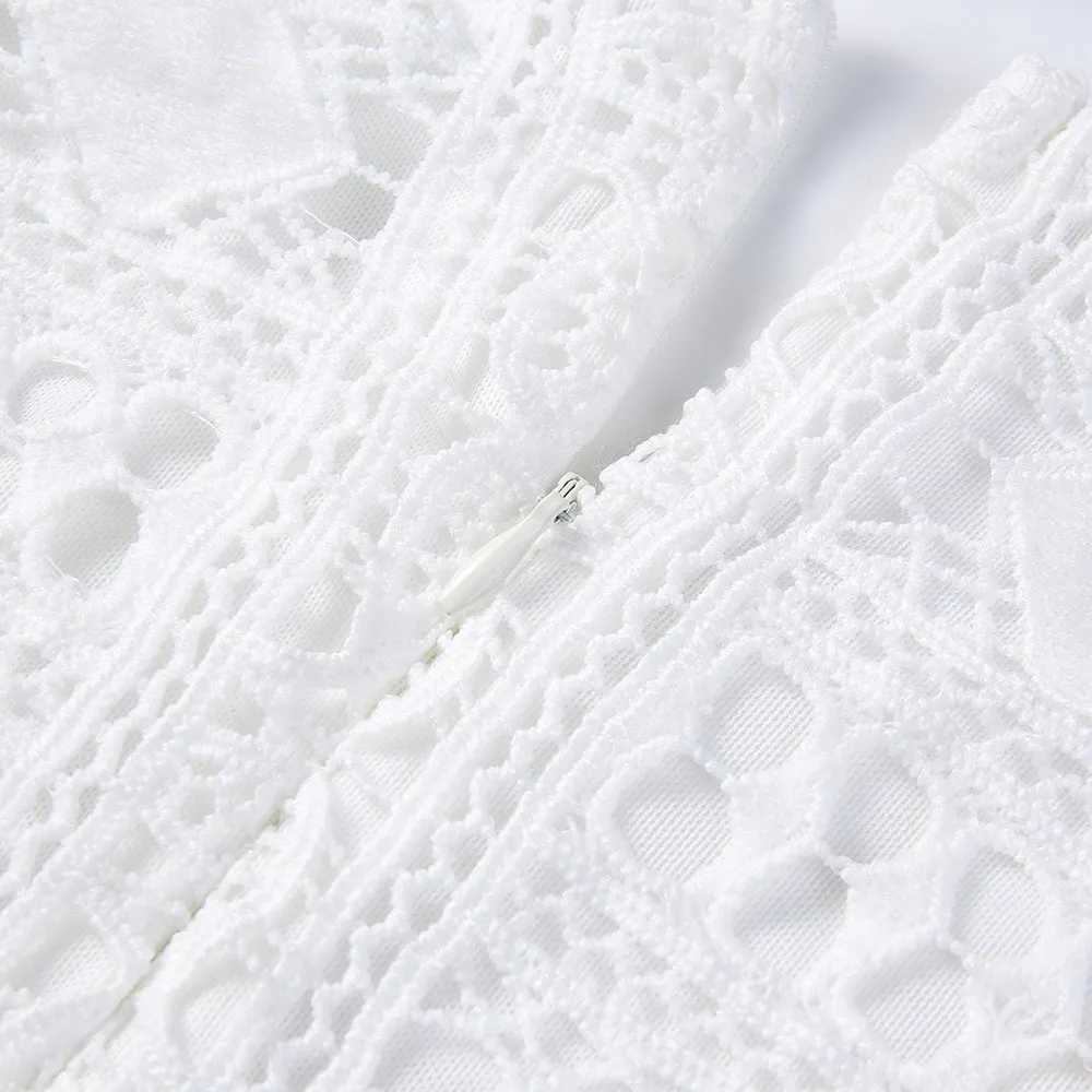 Women Lace Eleagnt Dresses Summer 2023 Casual Boho Beach Dresses Long Sve Bodycon Cocktail Party Pencil Fall DressXJ2500207