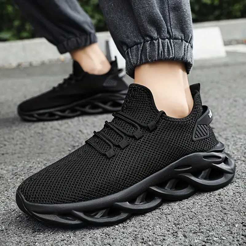 Men Sports Running Black Jogging Shoes Casual Sneakers Brown Outdoor Breathab Mesh Women Light Shock-absorption Black Tennis W250207