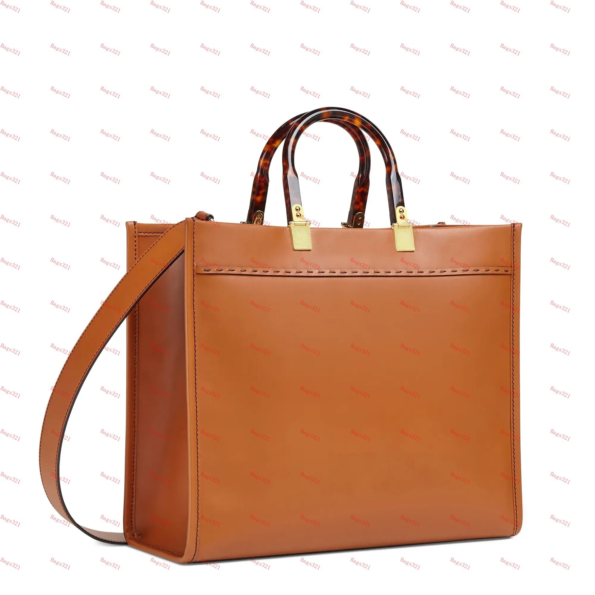 Elegant Vintage Leather Tote with Intricate Head Profile Embellishment - Robust Shoulder Bag