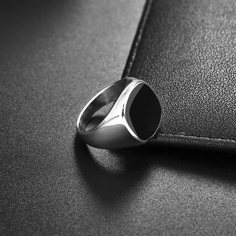 Jiayiqi MenS Ring Punk Rock 316L Stainless Steel Signet Ring For Men Hip Hop Party Jewelry Male Wedding Gift Custom accept 250206