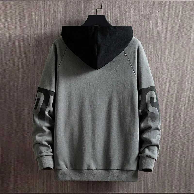 Mens autumn and winter new casual edition comparison floral print long sleeved hooded sweatshirt W250207