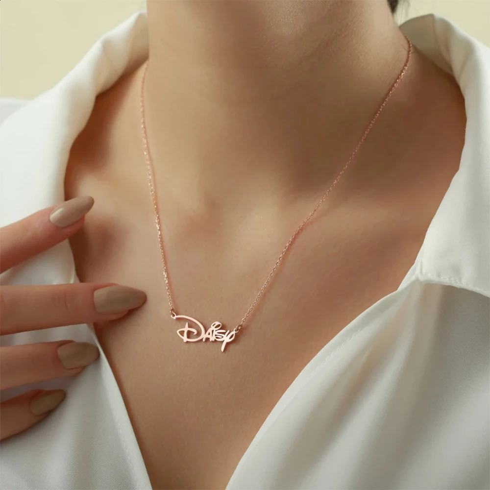 Customized Name Necklace Personalized Womens Letter Pendant Stainless Steel Jewelry Mens Chain Collar as a Gift for Friends 250206
