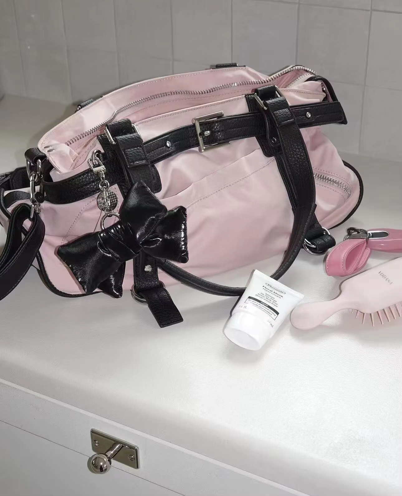 Pink Large Capacity Shoulder Crossbody Bag Women New Versatile Commute Travel Handbag Fashion Hotgirl Undersrm Bags PU Casual