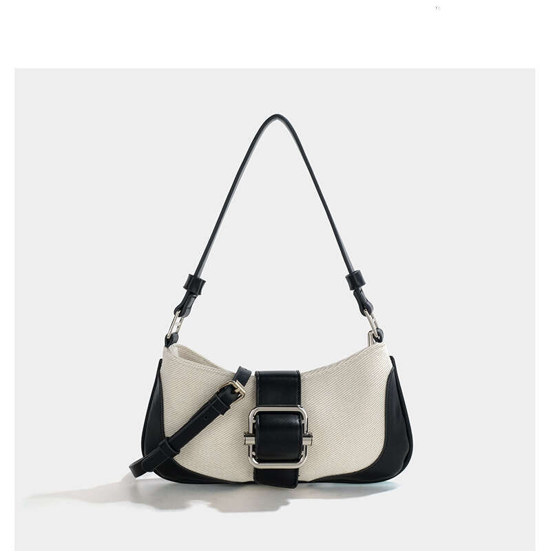 Retro Armpit High-End Splicing Method Stick Niche Design Autumn New Product Temperament Shoulder Bag Ins Women's Fashion