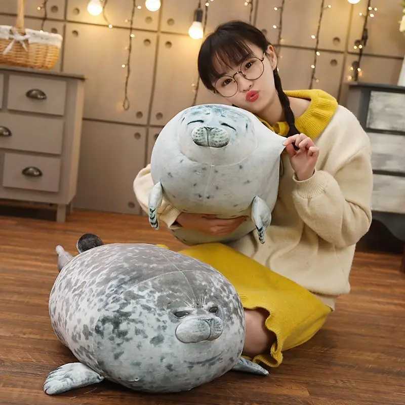 20-60cm Foca Gorda Seal Plush Toy Soft Stuffed Animal Guatona Peluche Kaii Sea Lion Doll Decor Kids Gifts Free shipping