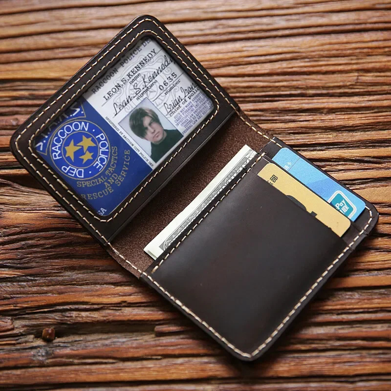 Retro Crazy Horse Leather Cards Cases Mens Cowhide Credit Card Holder Wallet Handmade Ultra-thin Slim Drivers License ID Cover 250208
