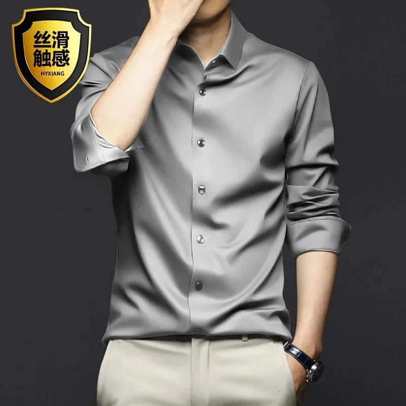 S-5XL Mens Shirt Long Sleeve Non iron Resistant Business Dress High end Professional Casual Suit White Shirt 250207