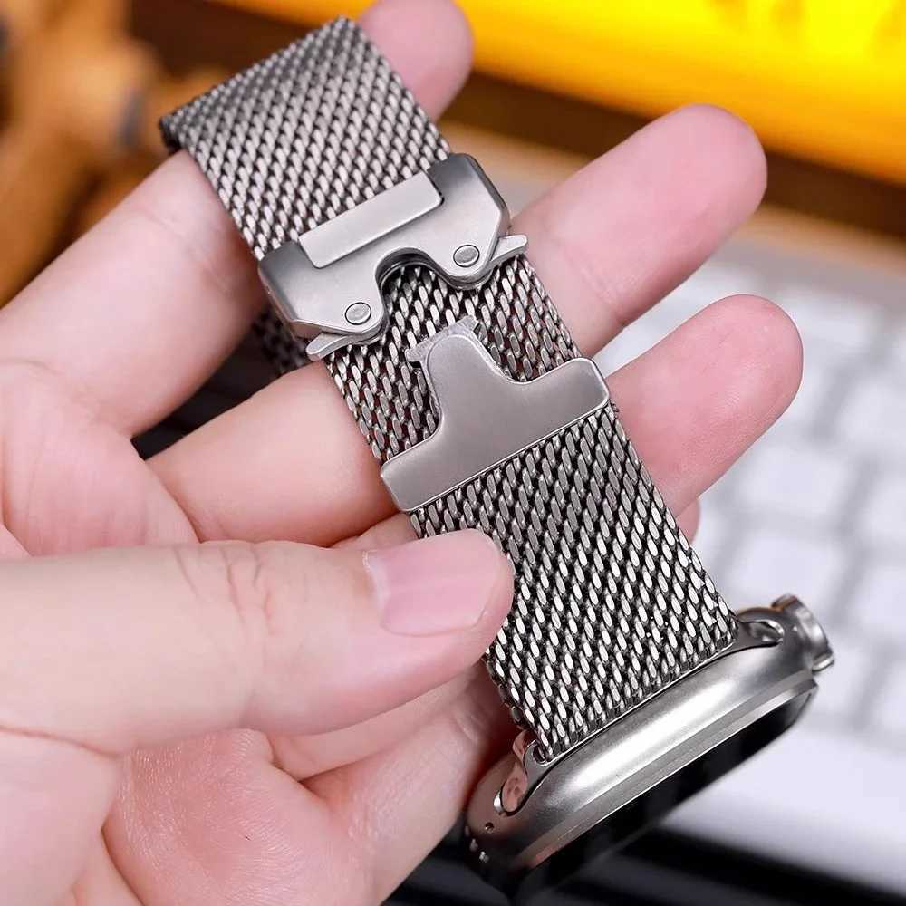 Titanium Milanese Loop For ple Ultra 2 49mm Series 10 9 8 7 6 5 4 SE 46mm 42mm 41mm 45mm 44mm 38-40mm Strs AccoriesXJ250208