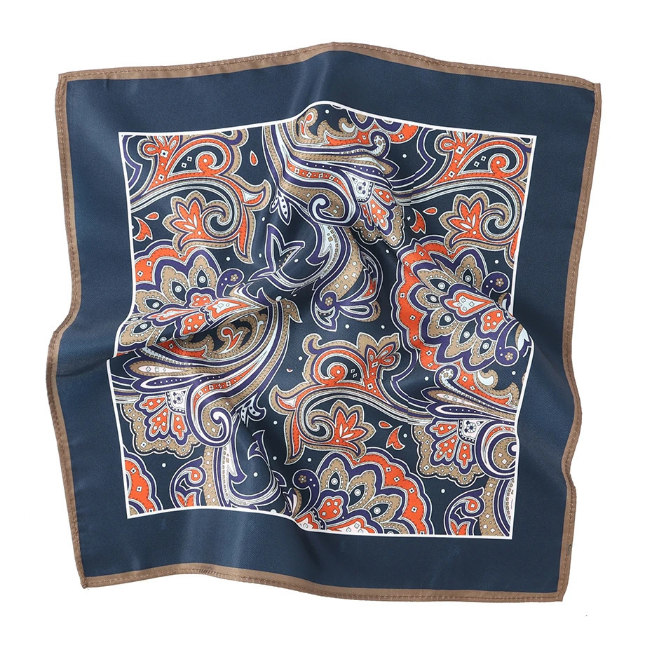 Tailor Smith Mens Hanky Pocket Squared Handkerchief Polyester Paisley Floral Square Scarf Wedding Party For Gift 250114