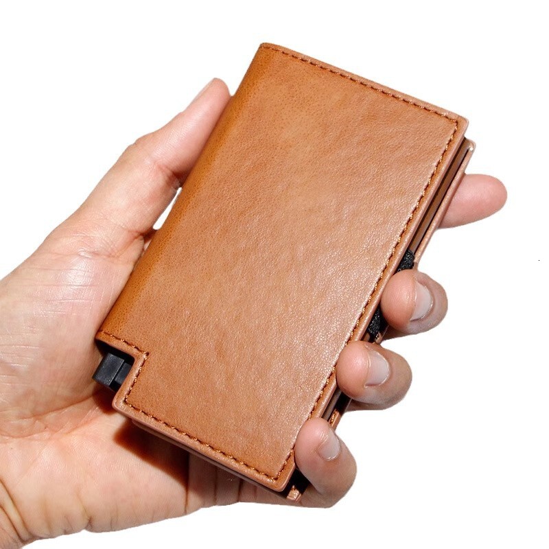 designer bag New minimalist men's wallet FRID multifunctional leather ultra-thin short credit card clip coin purse