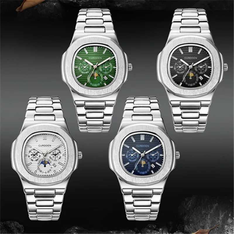CURDDEN Big Brand Watches For Men Fashion Casual Alloy Band Date Quartz Vintage Watch Golden Montres de Marque de Luxe Z250207
