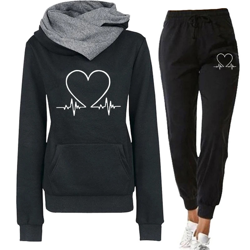 Woman Tracksuit Two Piece Set Winter Warm HoodiesPants Pullovers Sweatshirts Female Jogging Woman Clothing Sports Suit Outfits 250207