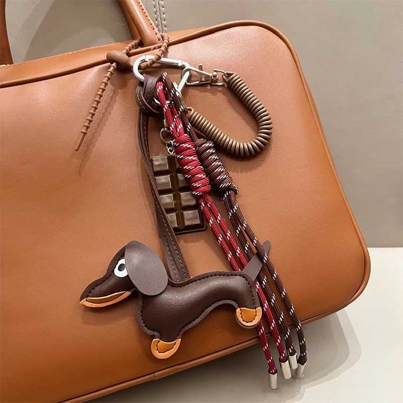 Braided Rope Bag Pendant High-grade Keychain Pendant Ruths Same Style Dachshund Pendant Suitable For Phe Bag Accessories Y250208