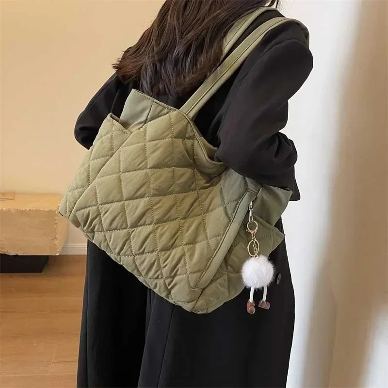 Women Padded Hobo Handbag Casual Lightweight Adjustable Strap Top Handle Bag Diamond Quilted Tote Slouchy Travel 250121