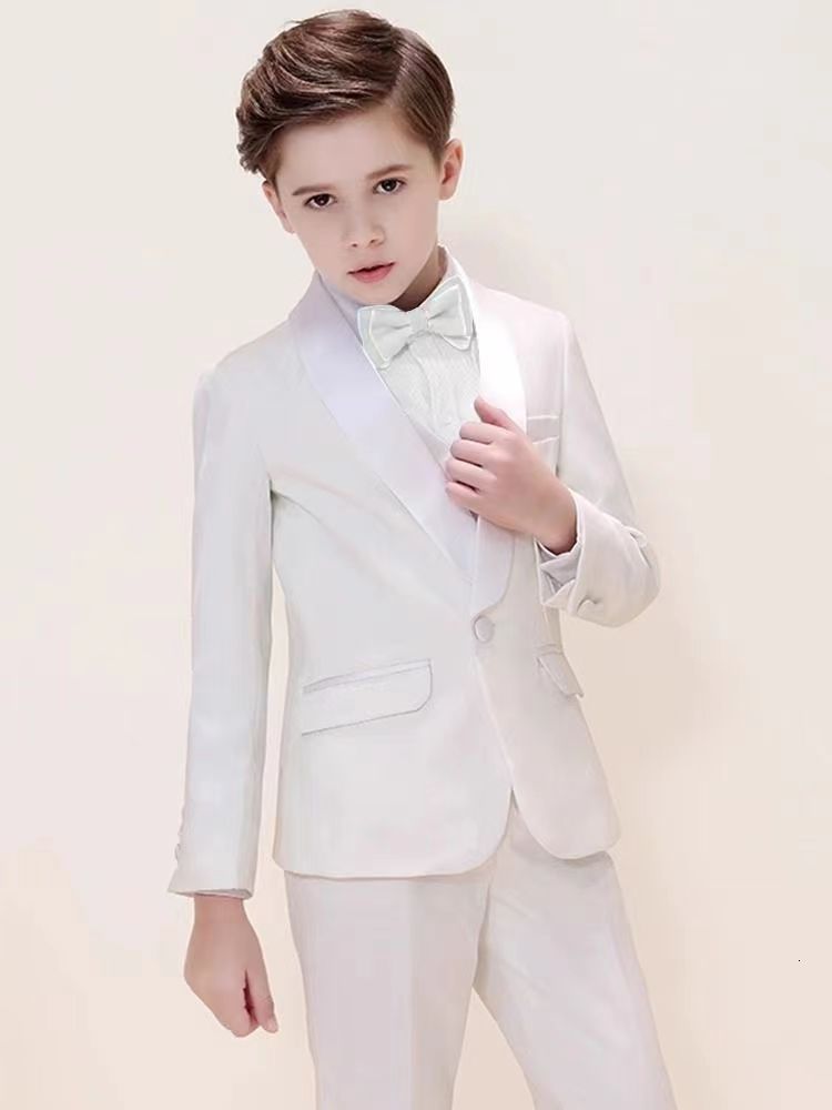 Suits Formal Boys Suit For Wedding Children White Party Blazers Pants Baptism Outfit Kids Costume Gentlemen Teenager Prom Tuxedos Set 230131