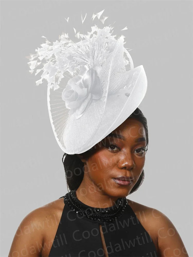 Royal Ascot Hat Fascinator For Women Tea party Floral Wedding Millinery Cap Elegant Women Church Derby Chapeau Cap 250207