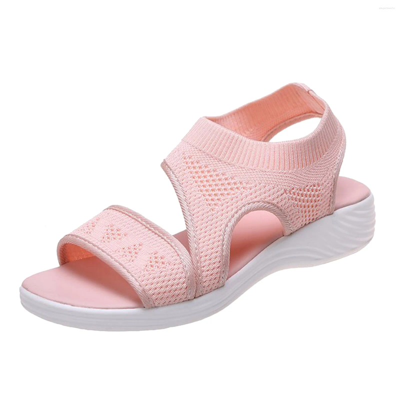 2025 S Fashion Designer Sandals Breathable Mesh Flat Women Fish Mouth Ladies Solid Color Casual Shoes Summer Walking Beach Mujer