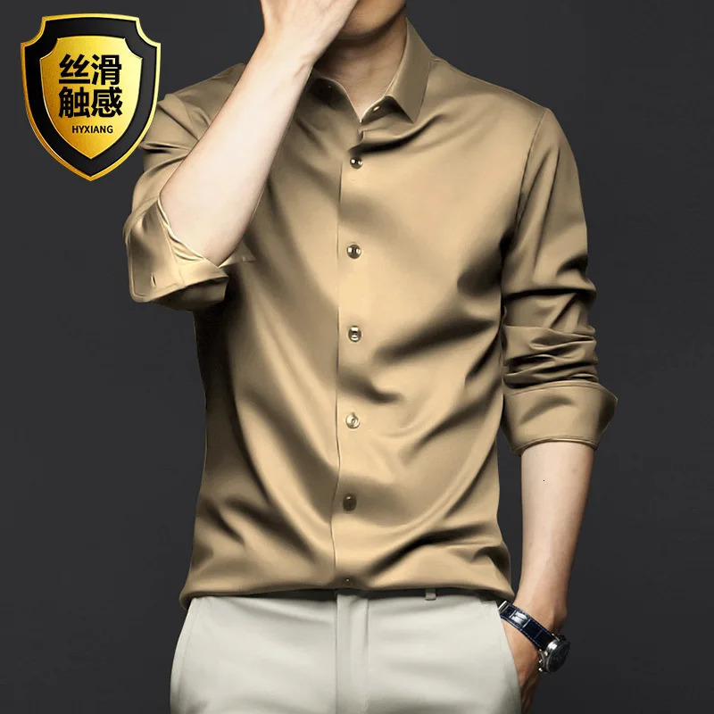 S-5XL Mens Shirt Long Sleeve Non iron Resistant Business Dress High end Professional Casual Suit White Shirt 250207
