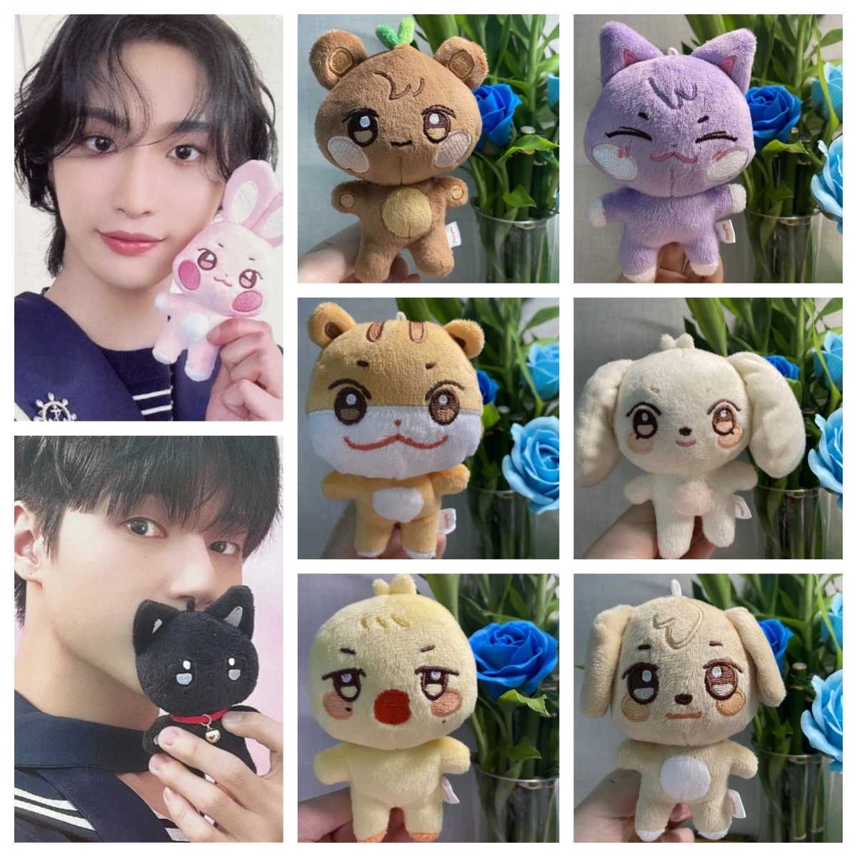 10CM Pop-up Store Doll Keychain ANITEEZ Cute Plush Pendant Keyring Bag Accessories Kpop Yunho Yeosang Fans GiftsXJ250115