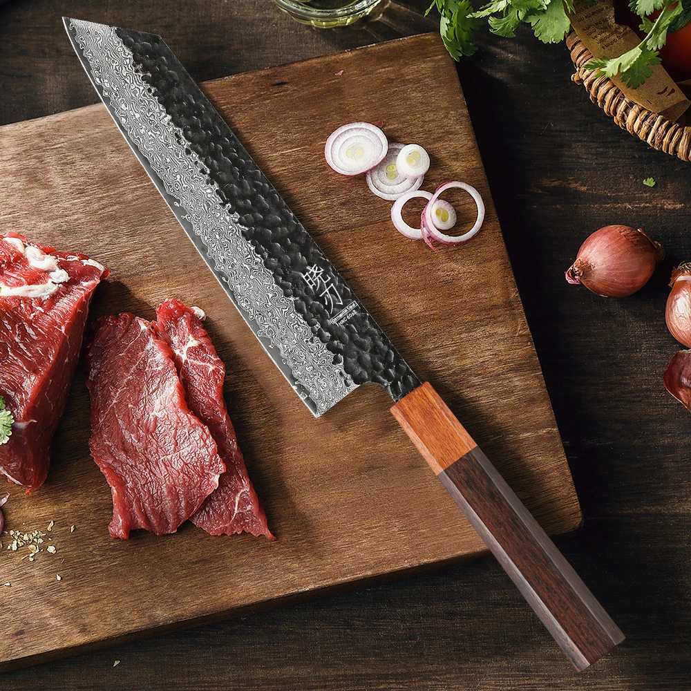 8.2 Japanese Kiritsuke Chef Knife Damascus Steel Tip Vegetable Cutting Machine VG10 Hand Forged Professional Kitchen Knife W250208