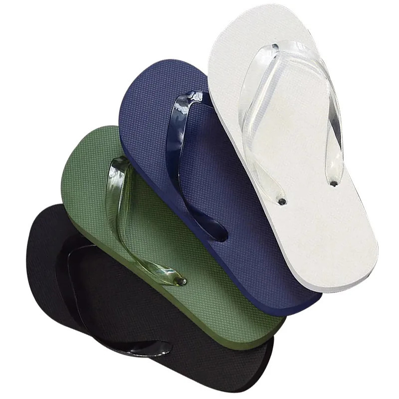 Summer Men Slippers Fashion Simple Outdoor Men Flip-flops Beach Flat Sole Non-slip Male Shoes Rubber Basic Sandals 250208
