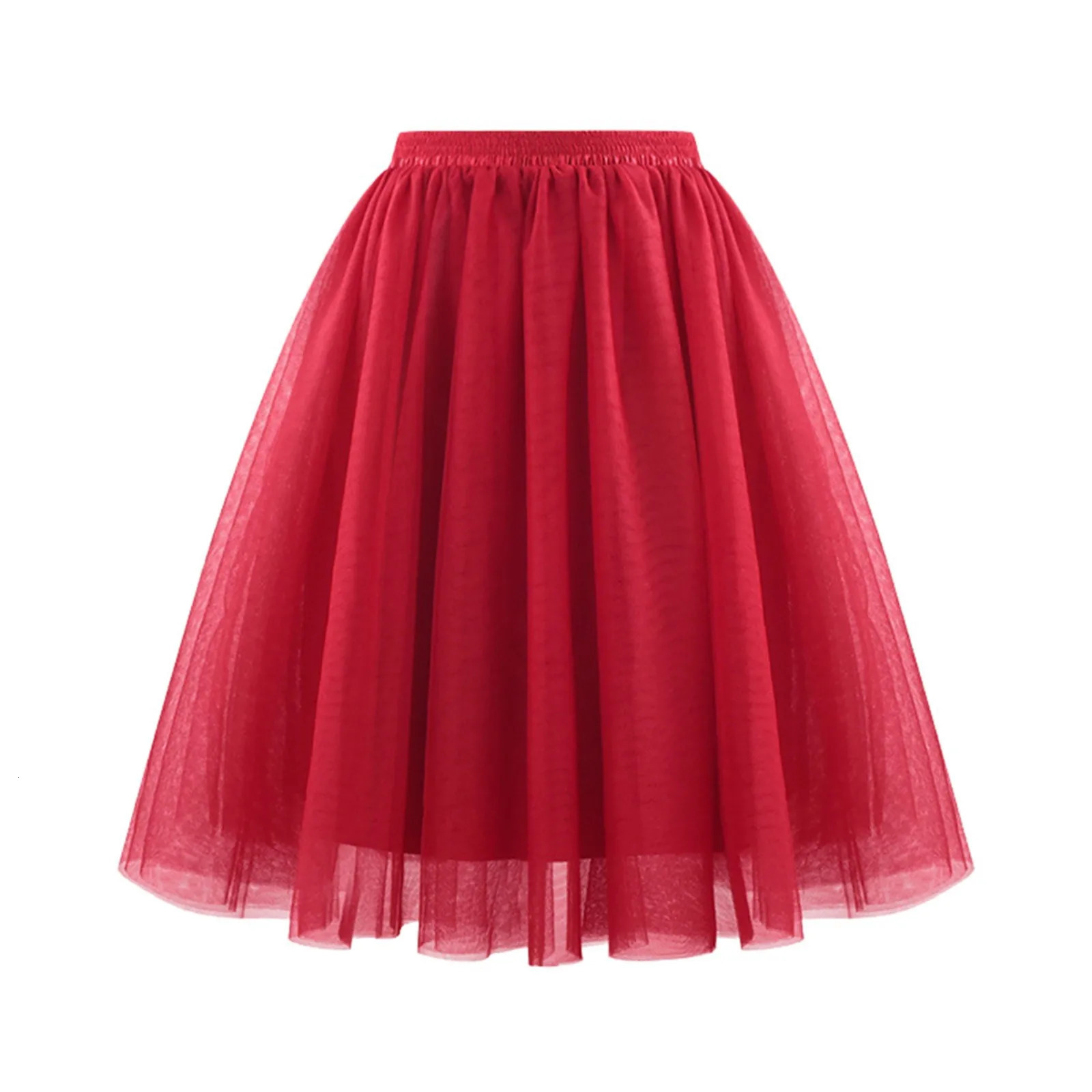 Women Carnival Skirt Girl Ballet Tutu Tulle Midi Short Dress Retro Bubble Dance Perform Festival 250208Z