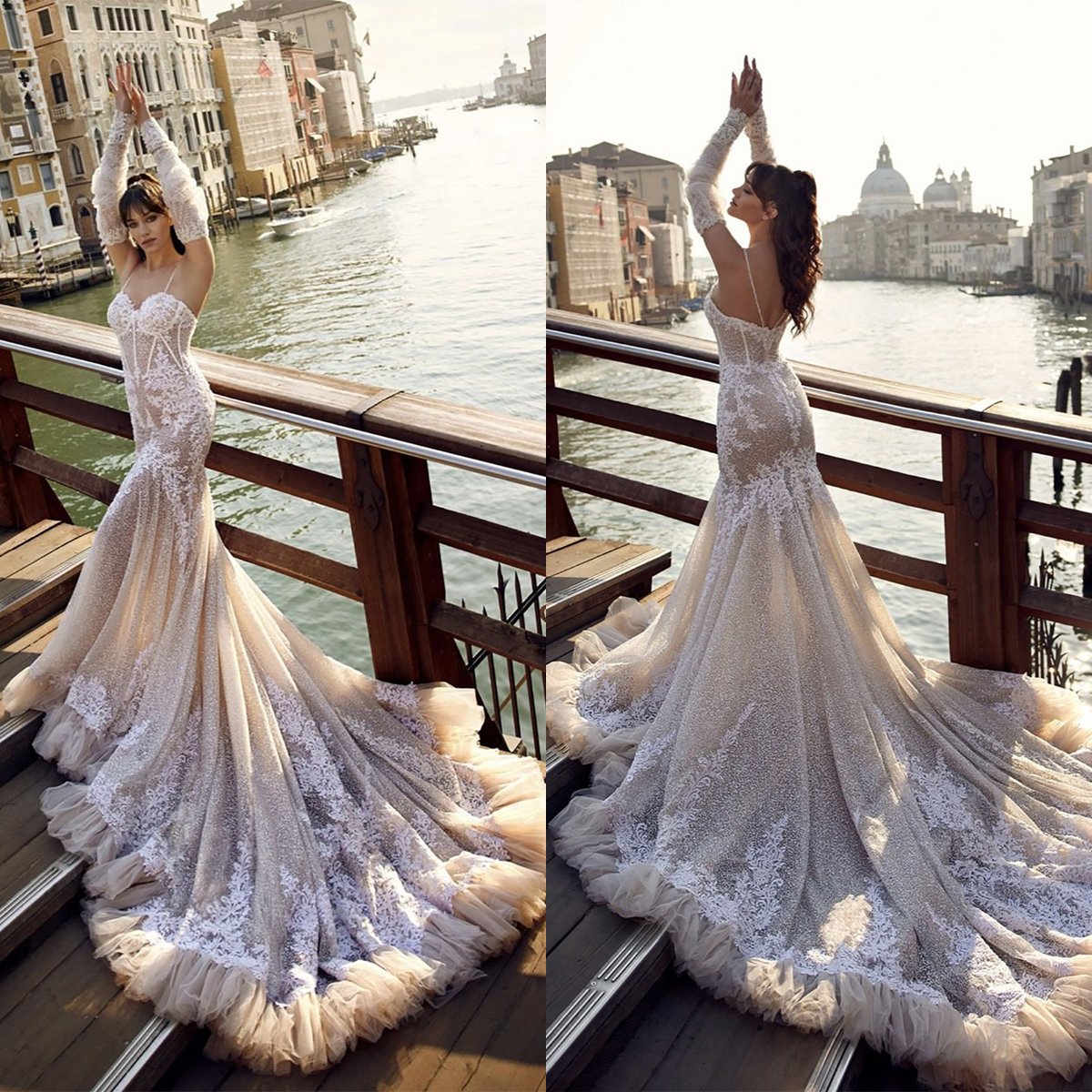 Exquisite Mermaid Wedding Dresses Sexy Sweetheart Sequins Appliques Lace Pearls Sweep Train Bridal Gowns Plus Size Vestido de novia Customized