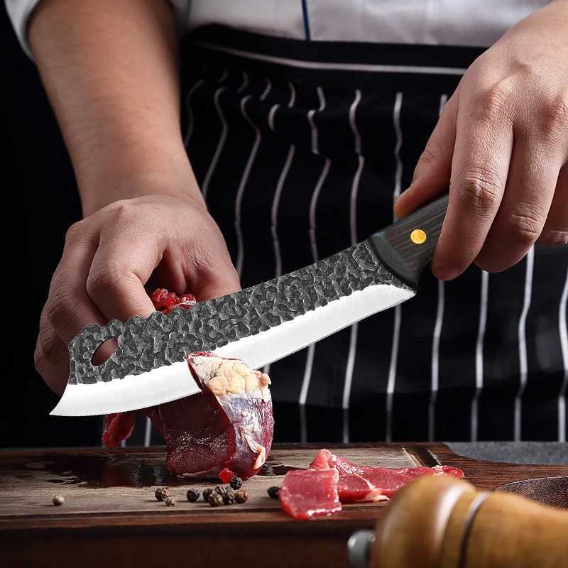 7 inch Forged Slaughter Boning Knife Stainless Steel Kitchen Chef Fish Fillet Knife Household Meat Cleaver Butcher Knives W250208