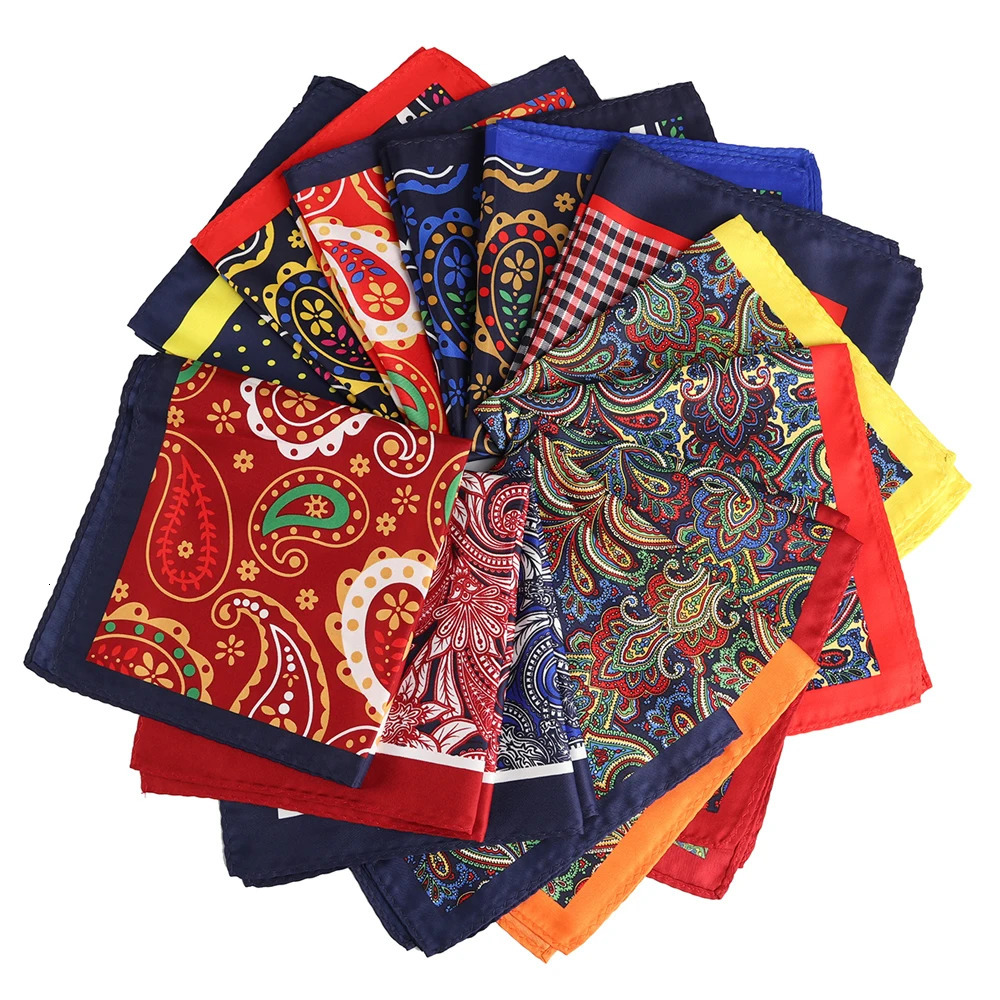 Wholesale 10 Piecess Mens Pocket Squares 12.5In Large Silky Floral Pocket Square For Men Women Handkerchiefs Set Assorted 250221