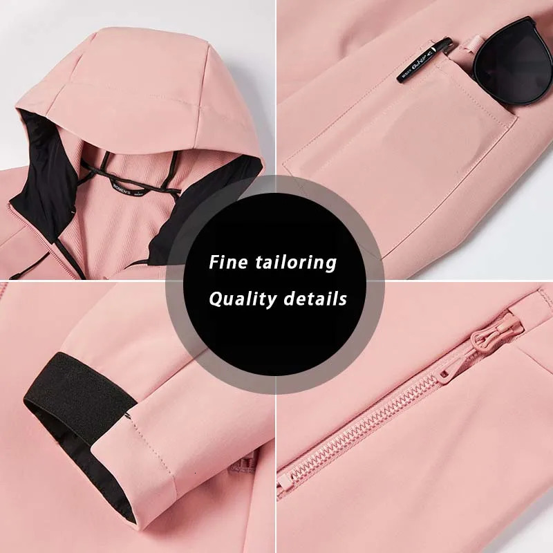 Mens Winter Thicken Warm Hiking Jacket Women Waterproof Hooded Coats Outdoor Windproof Camping Skiing Fashion Loose 250207