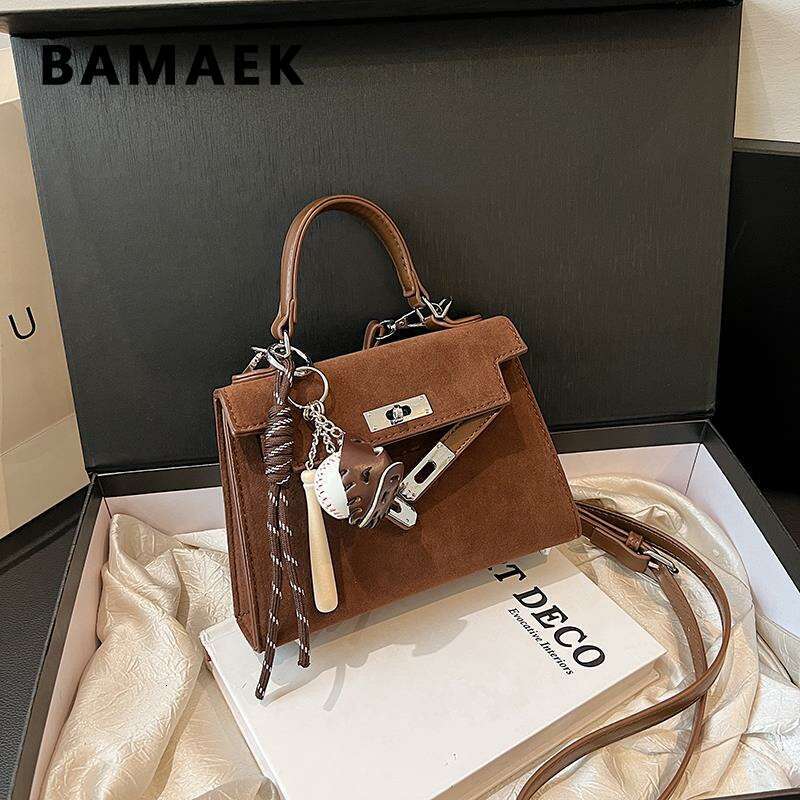 Women's Bags Suede handbag for women new high-end fashion single shoulder crossbody bag, niche handheld bag