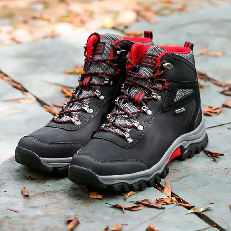 Outdoor Waterproof Hiking Boots Men Winter Walking Climbing Mountain Sport Boots Outdoor Wear-Resistant Non Slip Cycling Sneaker 250208